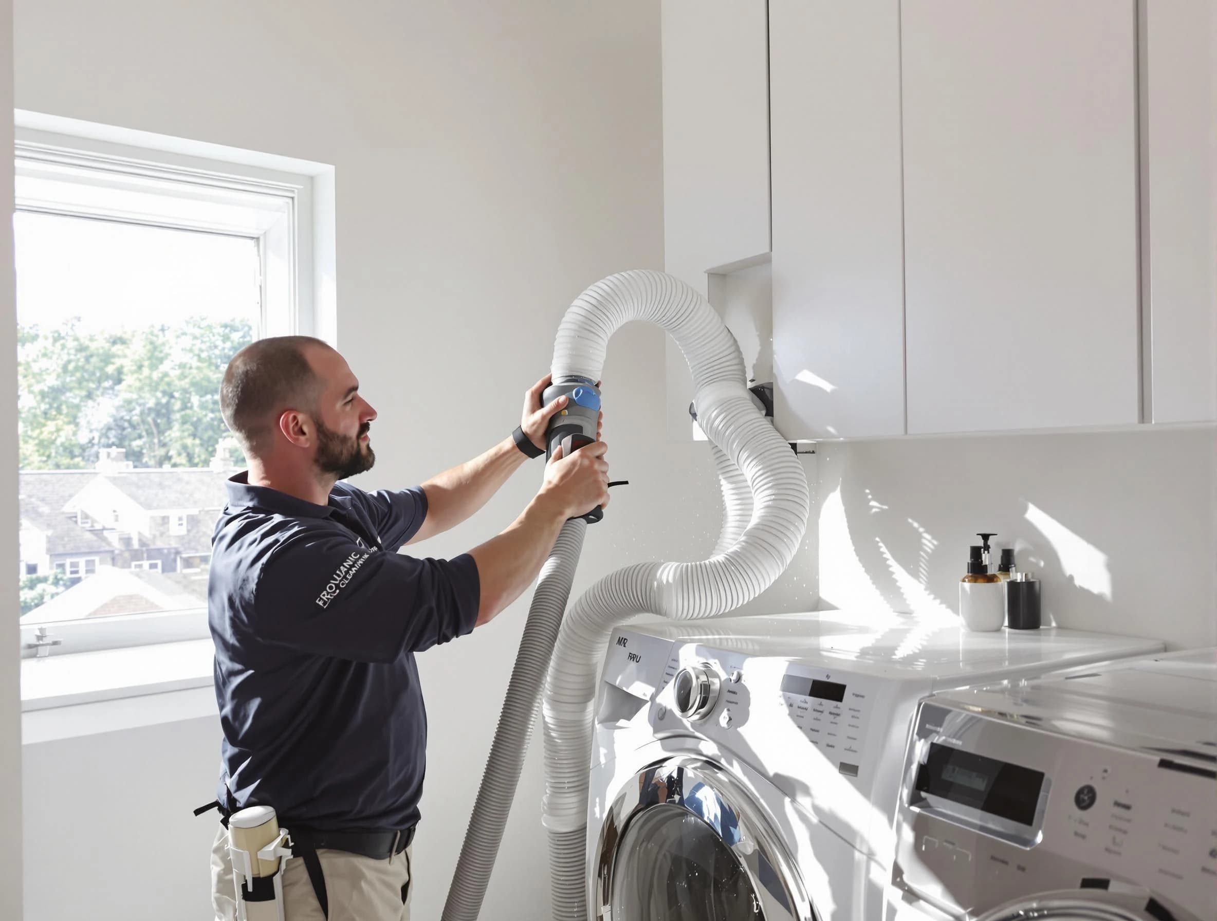 Certified Beaver Falls Dryer Vent Cleaning technician performing dryer vent cleaning in Beaver Falls