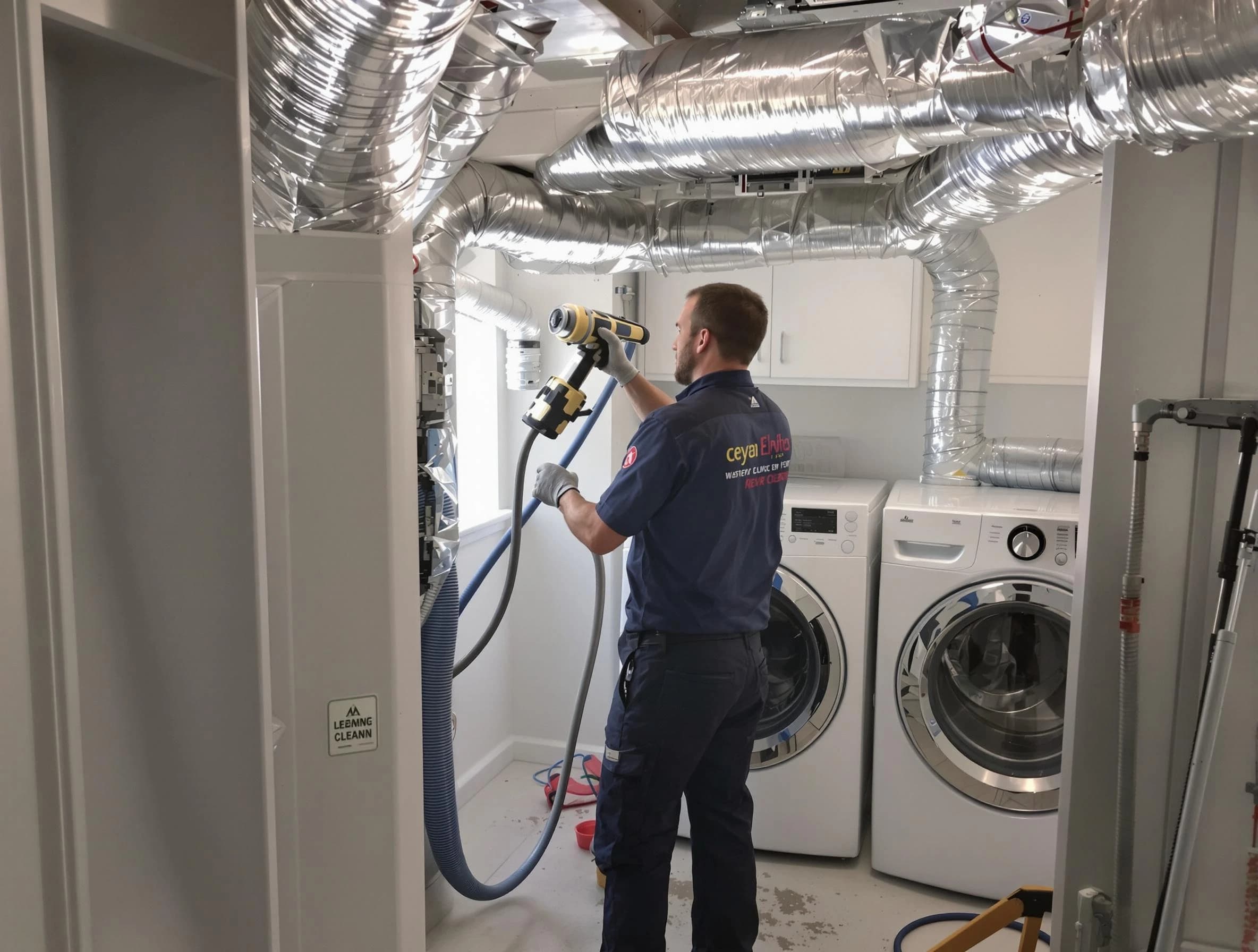 Beaver Falls Dryer Vent Cleaning specialist using advanced equipment for thorough duct cleaning in Beaver Falls