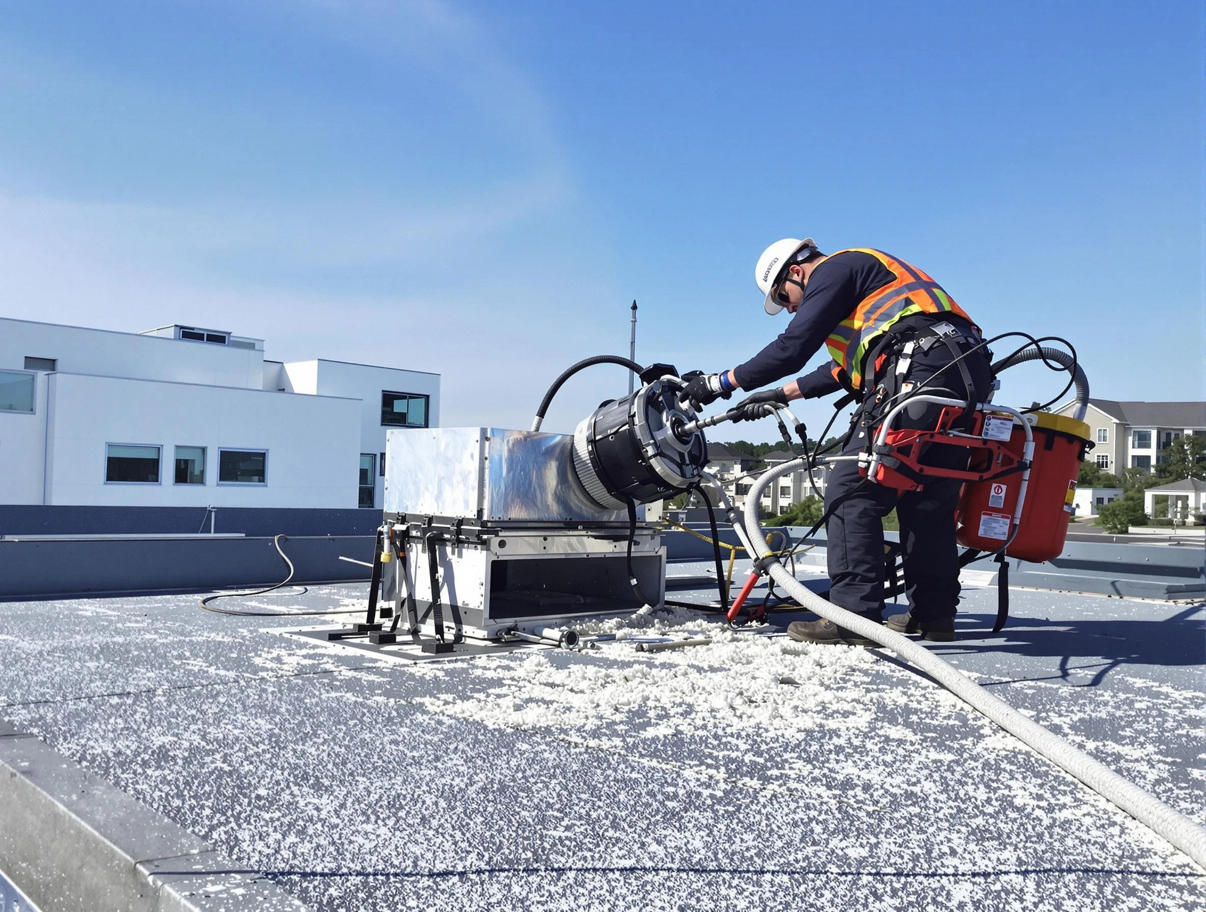 Cleaning Dryer Vent On Roof in Beaver Falls
